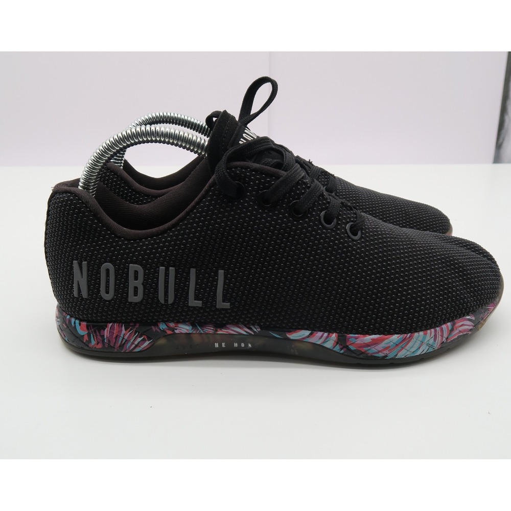 NOBULL Trainer Black Tropical Floral Print Cross Training Shoes Mens 7 Women 8.5